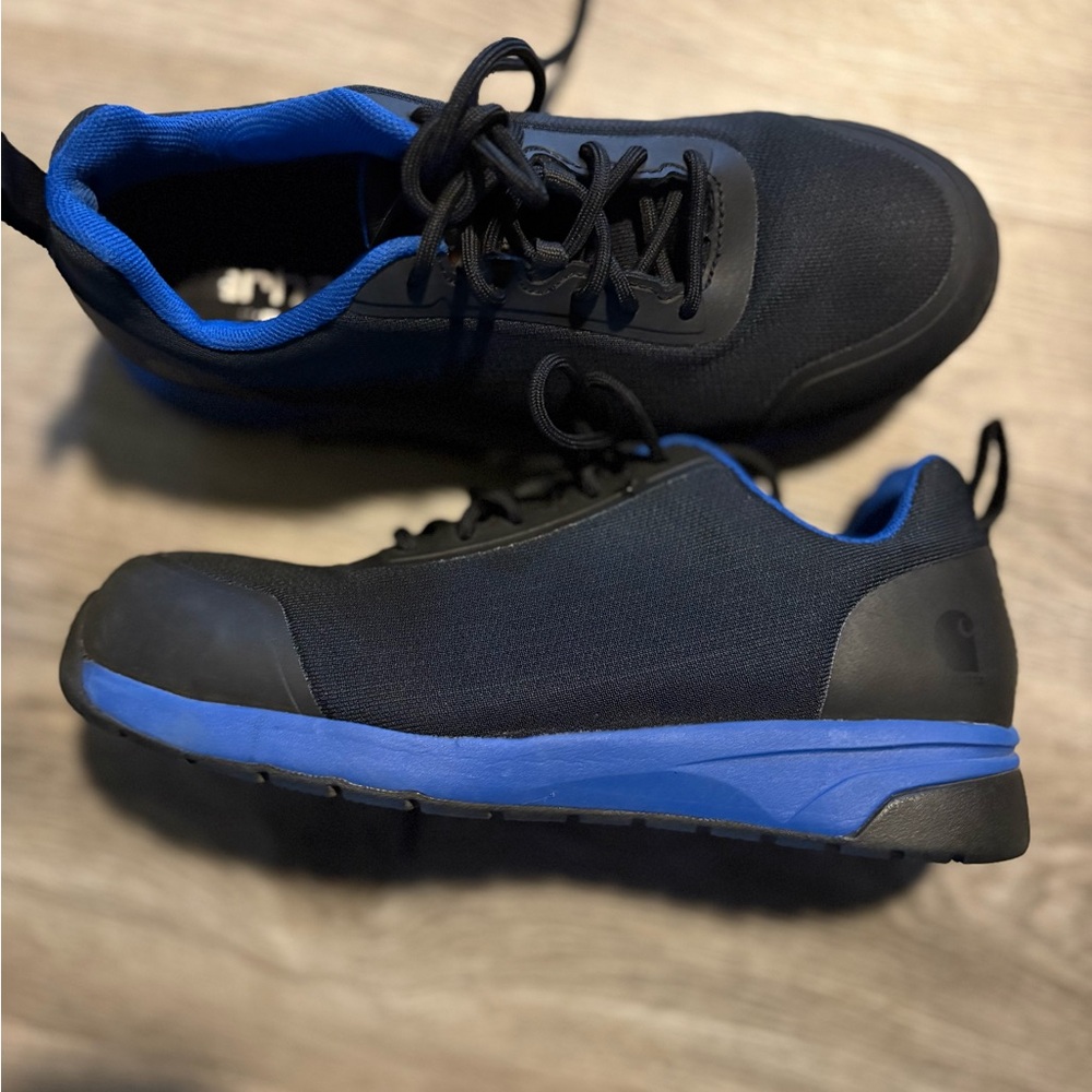Carhartt Dual-Tone Black and Blue steel toe work shoes